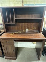 Wood desk, slightly worn, 57in higher, 43in wide