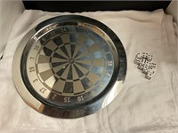 Silver plate game tray with dice