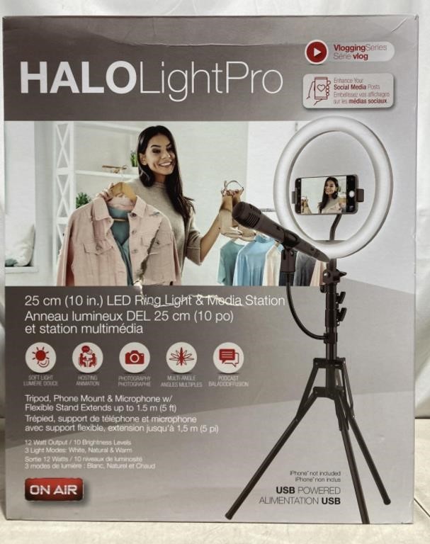 Halo Light Pro Ring Light & Media Station *
