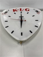 K L G Spark Plug Workshop Clock Untested