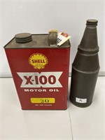 Pair Oil Tins Inc Shell X100