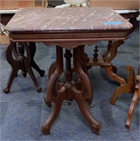 ANTIQUE BROWN MARBLE VICTORIAN TABLE