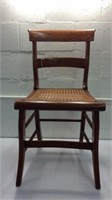Antique 1889 Cane Seat Wooden Chair Y9B