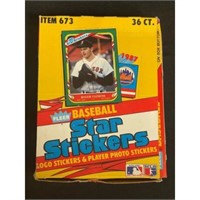 1987 Fleer Baseball Star Stickers Full Wax Box