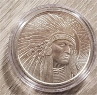 One Ounce Silver Round: Chief Indian