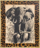 Arthur Sarnoff Elephant Charcoal on Paper