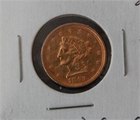 US 1853 $2.50 Gold Quarter Eagle Coin