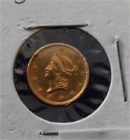 1851 US $1.00 Gold Coin