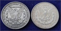 2 Morgan Silver Dollar Coins