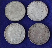4 Morgan Silver Dollar Coins