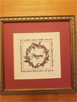 "Memories" Cross Stitch Picture