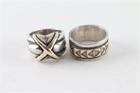 Lot of 2 Sterling & Gold Ring