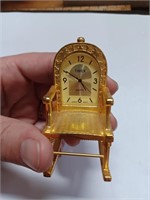 Timex Rocking Chair Miniture Clock - Gold Tone