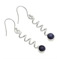 Sterling Silver Blue Fire Labradorite Earrings