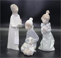 Three various Lladro Young Girl Figures