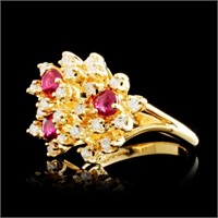 0.88ct Ruby & 0.41ctw Diamond Ring in 14K Gold