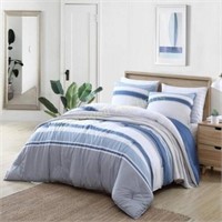 Trimmer Blue Striped Cotton Full/Queen Set