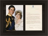 CHARLES & DIANA TYPED SIGNED LETTER AND PHOTO