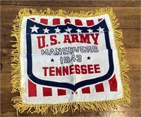 1943 17x17" US ARMY silk Pillow Cover Tennessee