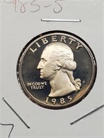 1985-S Clad Proof Washington Quarter