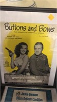 Buttons & Bows Framed Movie Bill/Advertising Sheet