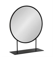 Medium Round Black Contemporary Mirror