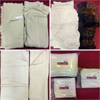 9 Pieces: 2 Antique Linen Cloth: 92L X 56W & 79L