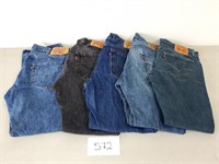 5 Men's Levi Jeans - Waist Size 36 and 38
