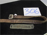 LEATHER AMMO BELT WITH CONTENTS
