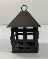 Brass Tone Metal Lantern Candle Holder