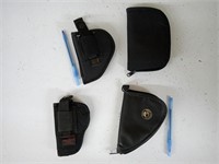 4 SOFT COVER PISTOL CASES/HIOLSTERS