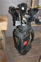 FORD CREDIT GOLF BAG AND CLUBS