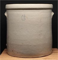 Antique Blue Band Stoneware Crock- 6 Gallon