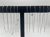 10 - 16” Chain Necklaces - Bail Marked 925