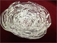 Vtg Molly Stone Spun Art Glass Clear Bowl