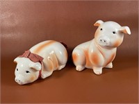 Set of 2 Ceramic Pigs