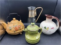 Collection of Teapots & Glass Carafe