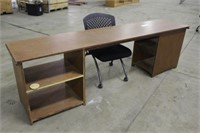 Wood Office Desk, Approx 20"x8FTx29", w/Office