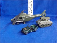 Majorette helicopter, tank