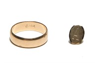 Men's 14K Gold Wedding Band & Tie Tack