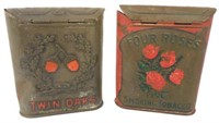 Lot of 2,Twin Oaks,Four Roses Tobacco Tins