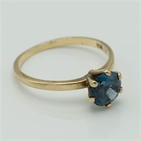 London Blue Topaz Gold Solitaire Ring