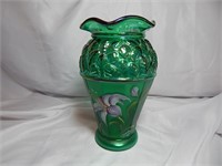 Vintage Fenton Designer Showcase Green Vase