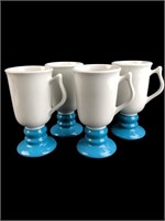 (4) Hall Pottery 2-Tone Irish Coffee Mugs