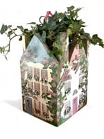 Hand painted cottage house planter with faux