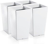 Hushee 4 Pieces Tall Outdoor Planters White