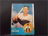 1963 TOPPS #185 CHUCK HILLER GIANTS VINTAGE