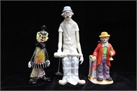 Lots of 3 Porcelain and Glass Clown