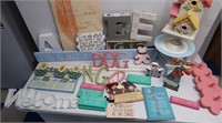 Misc Lot-Wooden Decoration, Birdhouse, Wood Signs