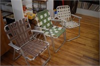 3 Aluminum Lawn Chairs webbing